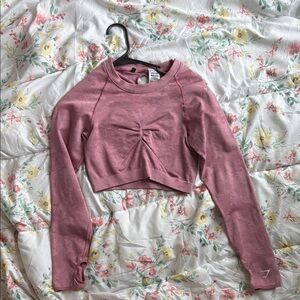 Gymshark Rose Pink Cropped Twist-Front Pullover